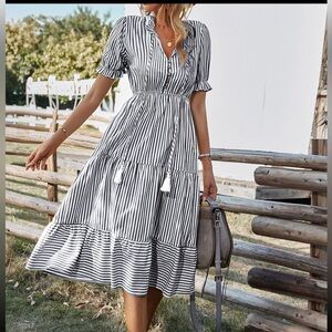 Stripe summer cotton dress